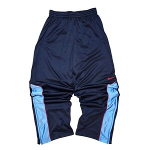 Vintage Y2k Nike Track Pants with Light Blue Side Panels